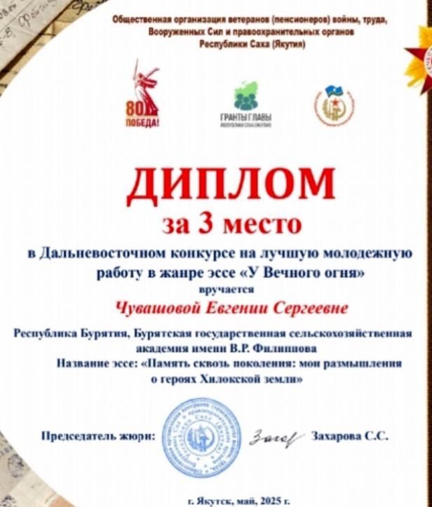 Дальневосточный конкурс на лучшую молодежную работу в жанре эссе «У Вечного огня»